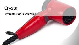  Presentation with theater curtains red draped stage - PPT layouts having hair dressing salon - red hairdryer background and a  colored foreground