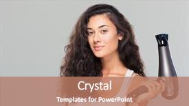  Presentation with cute - Slide deck enhanced with hair dryer - cute attractive woman holding hairdryer background and a  colored foreground