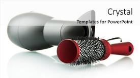  Presentation with hair brush - PPT layouts consisting of hair dryer and comb brush background and a white colored foreground