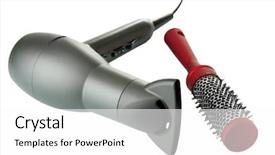  Presentation with hair brush - Slides enhanced with hair dryer and comb brush background and a white colored foreground