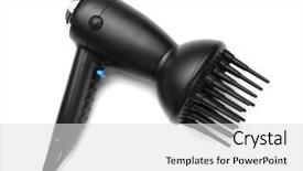  Presentation with hair - Audience pleasing presentation theme consisting of hair dryer isolated on white backdrop and a  colored foreground