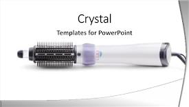  Presentation with hair dressing - Cool new PPT theme with hair dryer isolated on white backdrop and a white colored foreground