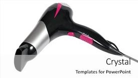  Presentation with hair - Slide deck enhanced with hair dryer isolated over white background and a white colored foreground