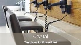  Presentation with hair - Slide set enhanced with hair-dryers-in-a-checkroom background and a gray colored foreground