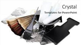 Presentation with hair - Slide deck with hair dye kit and hair background and a white colored foreground