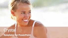  Presentation with beautiful skin and beach - Presentation theme with hair free - beautiful young woman background and a  colored foreground