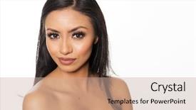  Presentation with dark skin - Audience pleasing slide deck consisting of hair fresh glowing skin face backdrop and a coral colored foreground