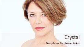  Presentation with anti age - Audience pleasing presentation theme consisting of hair fresh makeup naked shoulder backdrop and a lemonade colored foreground