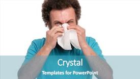  Presentation with allergy - Presentation design with hair has a runny nose background and a teal colored foreground