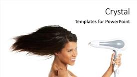  Presentation with strong black woman - Cool new slides with hair holding strong blow dryer backdrop and a white colored foreground