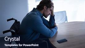  Presentation with hand hygiene in hospital - Amazing PPT theme having hair in clinic at hospital backdrop and a navy blue colored foreground