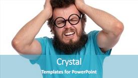  Presentation with curly hair - Colorful presentation design enhanced with hair in eye glasses suffering backdrop and a teal colored foreground