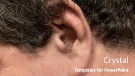  Presentation with ear pollution - Slide deck featuring hair-in-the-ear background and a coral colored foreground