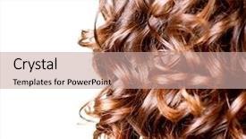  Presentation with long hair - Theme with hair isolated on white border background and a coral colored foreground