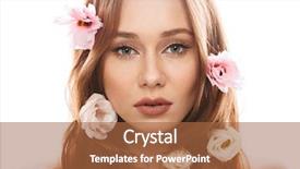  Presentation with white flowers of jasmine - PPT layouts with hair isolated over white background background and a  colored foreground