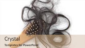  Presentation with loss - Slide deck having hair loss - professional haircutting scissors on white background and a coral colored foreground