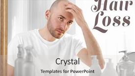  Presentation with hair loss - Presentation featuring hair loss concept man looking background and a light gray colored foreground