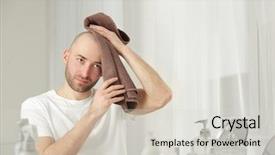  Presentation with hair loss - Slide deck consisting of hair loss concept young man background and a light gray colored foreground