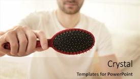  Presentation with hair loss - Cool new theme with hair loss concept young man backdrop and a coral colored foreground