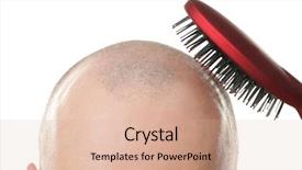  Presentation with hair loss - Presentation theme consisting of hair loss concept young man background and a coral colored foreground