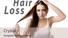  Presentation with hair loss - Cool new presentation theme with hair loss concept young woman backdrop and a coral colored foreground