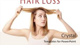  Presentation with hair loss - Beautiful presentation design featuring hair loss concept young woman backdrop and a lemonade colored foreground