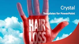  Presentation with hair loss - Colorful PPT layouts enhanced with hair loss written on hand backdrop and a teal colored foreground