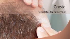  Presentation with hair loss - PPT theme having hair loss background and a coral colored foreground