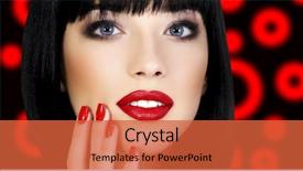  Presentation with makeup brushes and make up - Theme featuring hair nail salon - pretty girl with bright makeup background and a  colored foreground