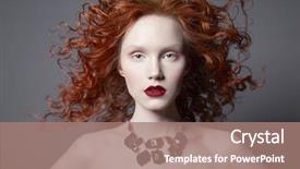  Presentation with woman nude body - Amazing PPT theme having hair on grey background nude backdrop and a coral colored foreground