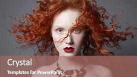  Presentation with woman nude body - Slide set consisting of hair on grey background nude background and a coral colored foreground