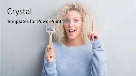  Presentation with curly hair - Beautiful slides featuring hair over grunge grey background backdrop and a light gray colored foreground