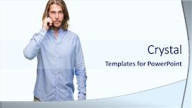  Presentation with long hair man - PPT theme with hair over isolated background talk background and a sky blue colored foreground