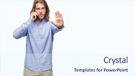  Presentation with long hair man - Beautiful PPT theme featuring hair over isolated background talking backdrop and a  colored foreground