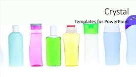  Presentation with cosmetics beauty cosmetic white - Slide deck having hair products - collection of various cosmetics background and a  colored foreground