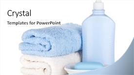  Presentation with shampoo - Presentation theme consisting of hair products - shampoo bottle and soap background and a white colored foreground