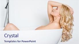  Presentation with bliss - Amazing presentation theme having hair relaxing in a bath backdrop and a sky blue colored foreground
