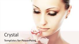  Presentation with beauty saloon - PPT theme with hair saloon - portrait of a styled professional background and a lemonade colored foreground