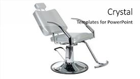  Presentation with makeup artist - Slide deck enhanced with hair saloon - special makeup artist chair isolated background and a white colored foreground