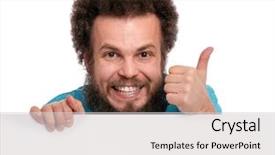  Presentation with vernier caliper bearing isolated - Amazing PPT theme having hair showing empty blank signboard backdrop and a light gray colored foreground