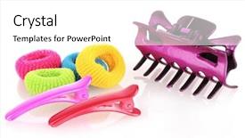  Presentation with artificial intelligence white - Presentation enhanced with hair slide - barrette and scrunchy isolated background and a white colored foreground