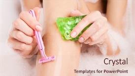  Presentation with shaving - Beautiful PPT theme featuring hair slide - closeup of a hand backdrop and a lemonade colored foreground