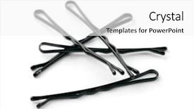  Presentation with hairpins - Slides enhanced with hair slide - group of black metal hairpins background and a white colored foreground