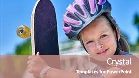  Presentation with teach kid - Cool new PPT theme with hair slide - portrait of kid with his backdrop and a  colored foreground