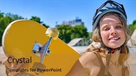  Presentation with teen suicide - Cool new slide deck with hair slide - teen skateboarding keeps her skateboard backdrop and a  colored foreground