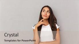  Presentation with wrinkles gray hair - Amazing PPT layouts having hair smiling and looking upward backdrop and a mint green colored foreground