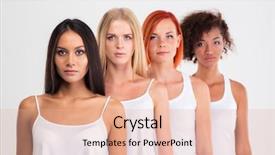  Presentation with women - Colorful slide deck enhanced with hair standing in a raw backdrop and a lemonade colored foreground