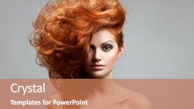 Presentation with beauty - PPT layouts featuring hair style - beauty portrait hairstyle background and a coral colored foreground
