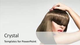  Presentation with fashion - PPT layouts with hair styles - fashion hairstyle portrait background and a white colored foreground