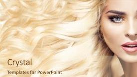  Presentation with mens fashion portrait - Cool new PPT layouts with hair styles - fashion hairstyle portrait backdrop and a lemonade colored foreground